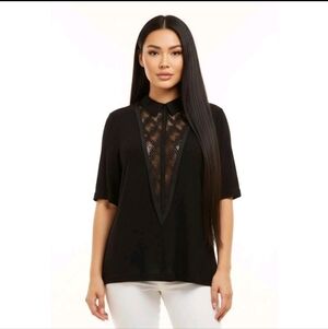 ALC Wool and Lace Collared Top
